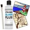IMPRESA Liquid Zinc Flux for Stained Glass Supplies - 8 Oz Bottle - Water-Soluble Formula & Brush Included - Compatible with Copper, Zinc & Lead Foil for Stained Glass Soldering